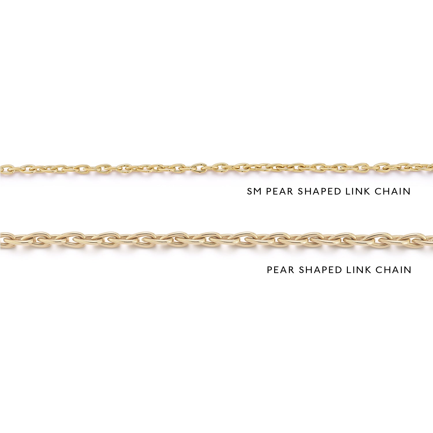 Small Pear Shaped Link Chain Necklace