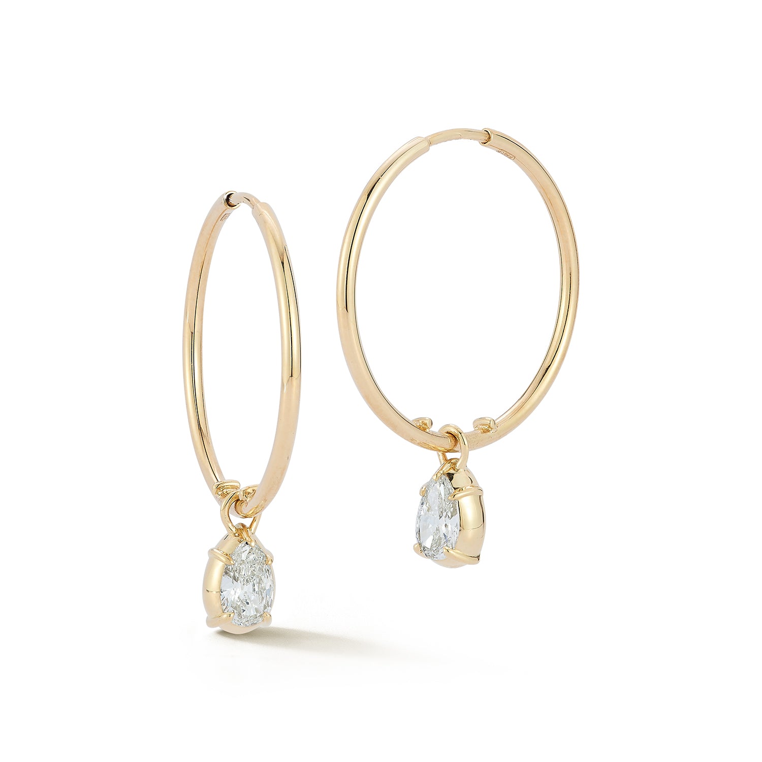 Pear Drop Plié Hoops