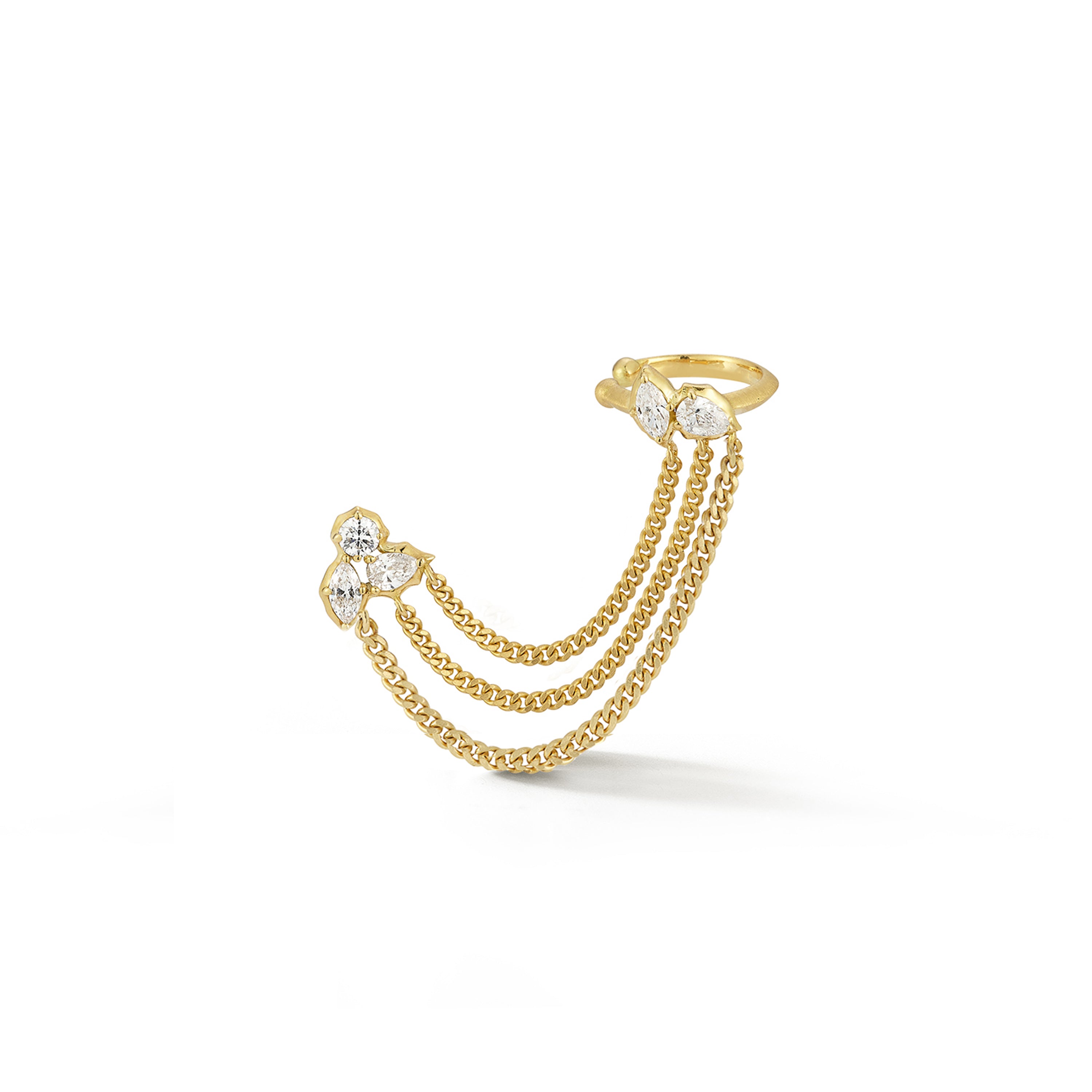 Posey Cuff Duo Chain Earrings