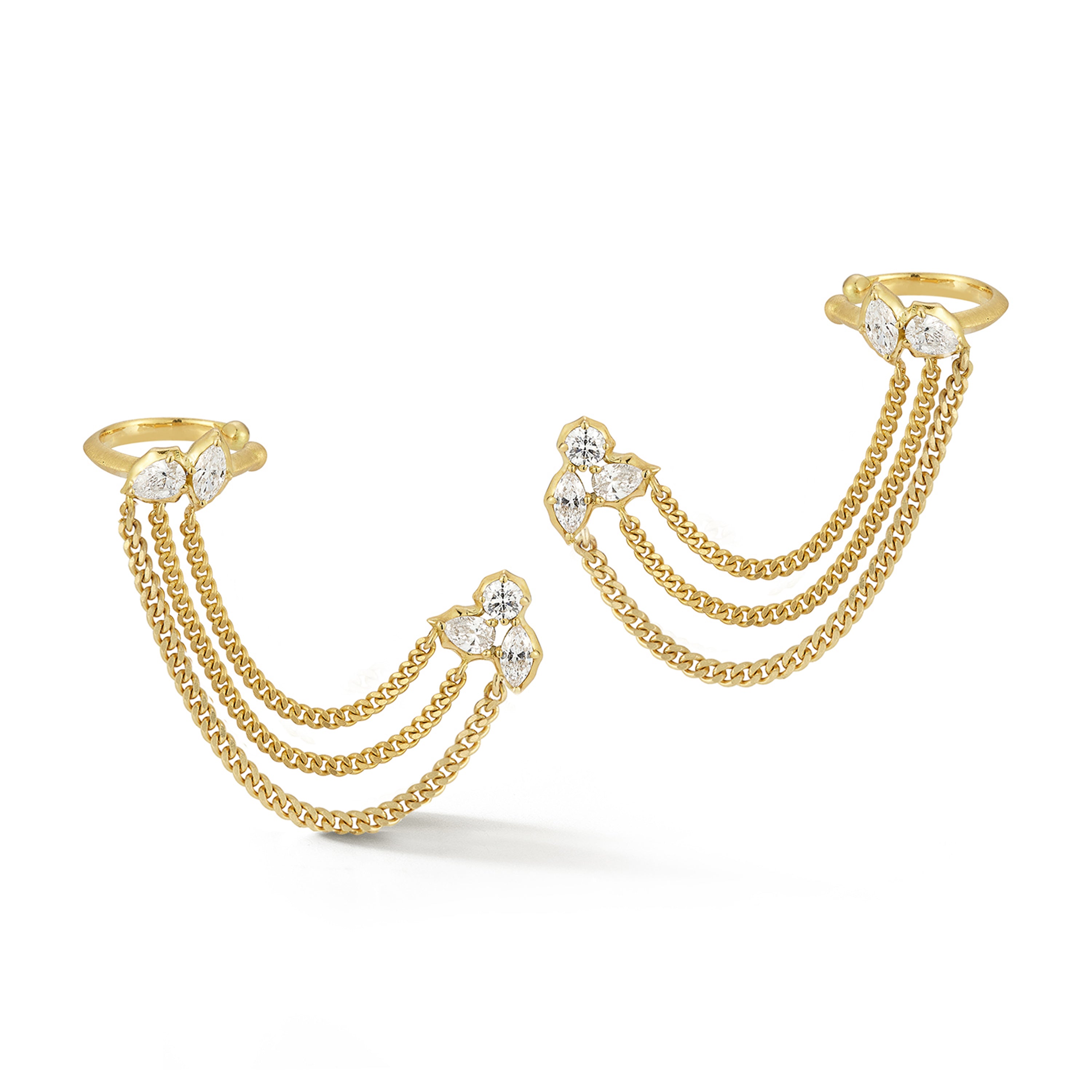 Posey Cuff Duo Chain Earrings