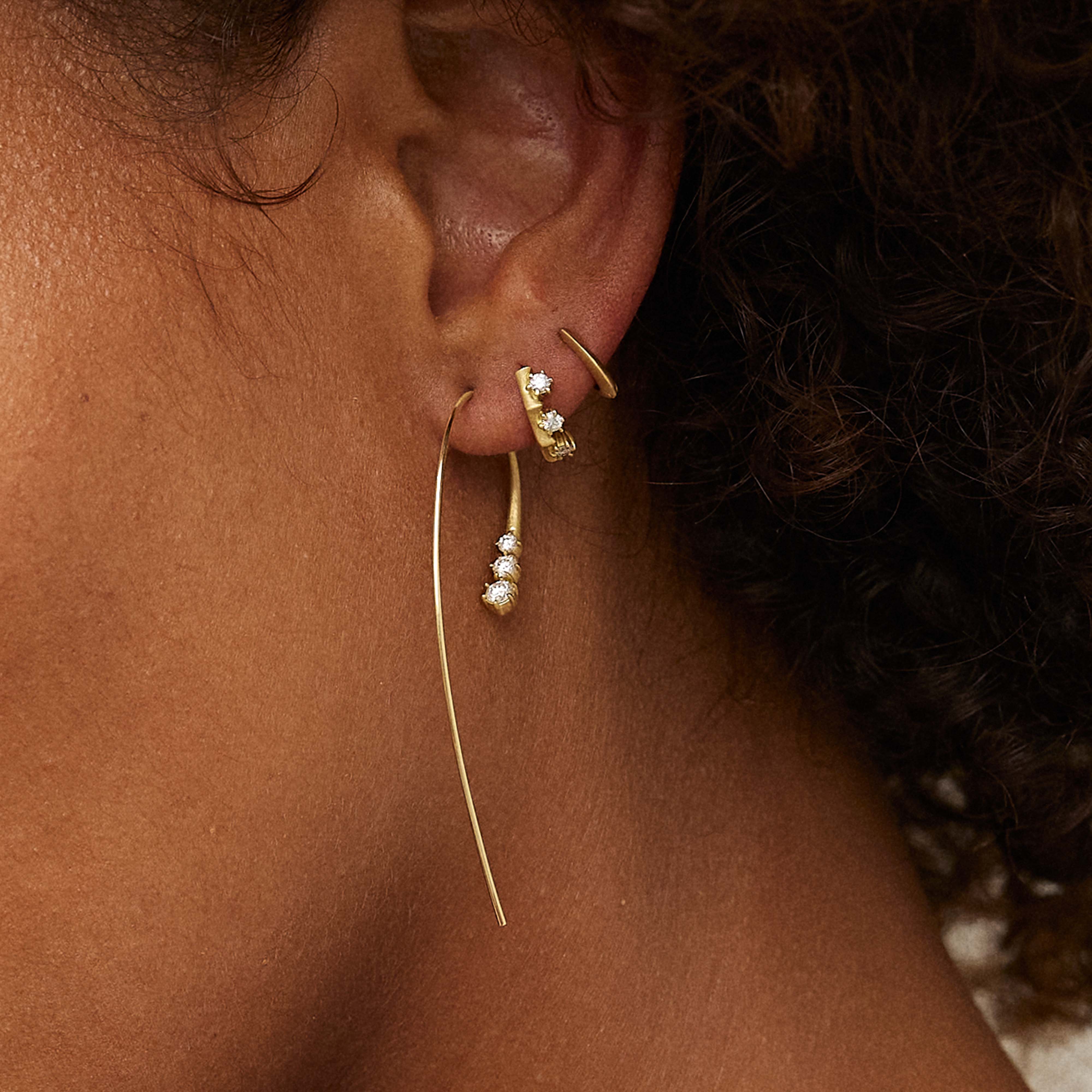 Three Stone Ara Hoops