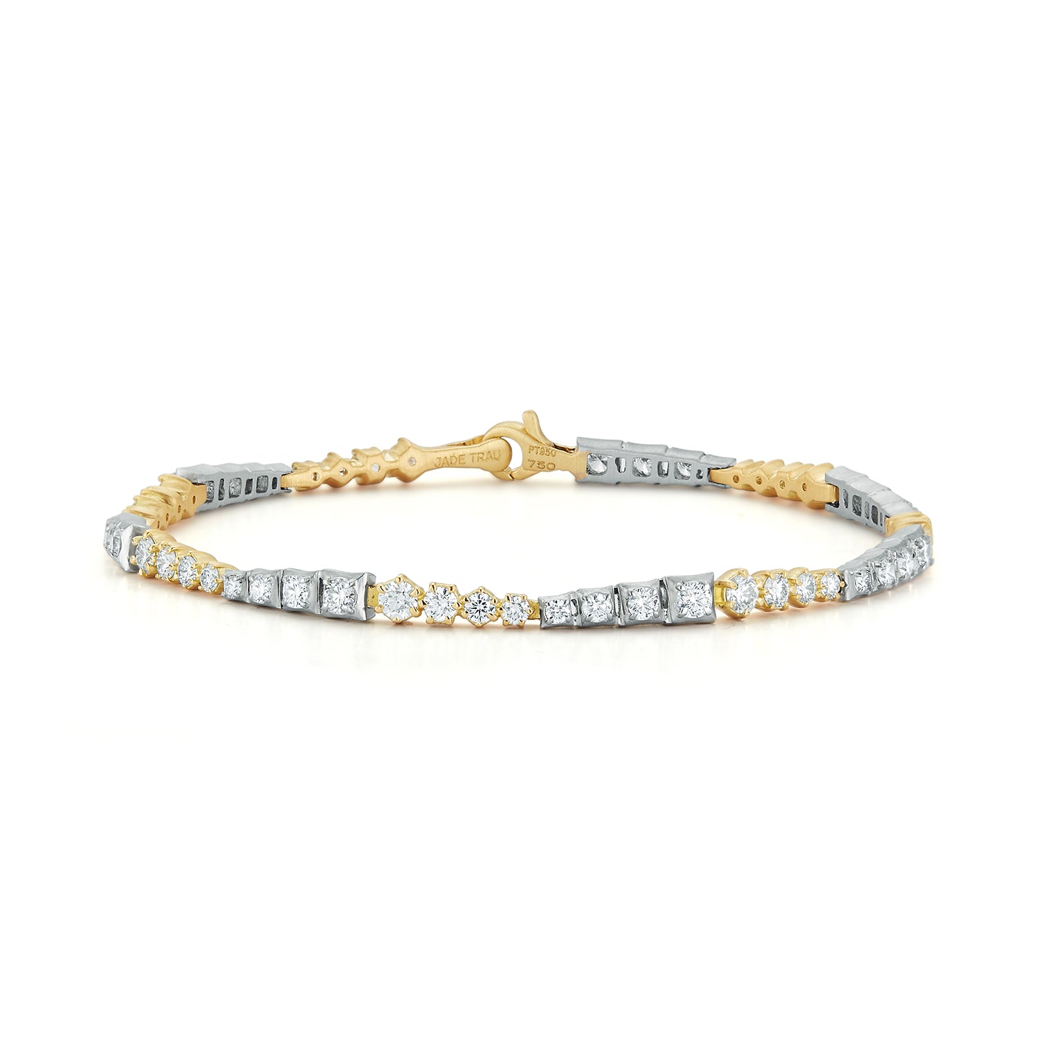 Harlow Two-Tone Line Bracelet in 18K Yellow Gold x Platinum