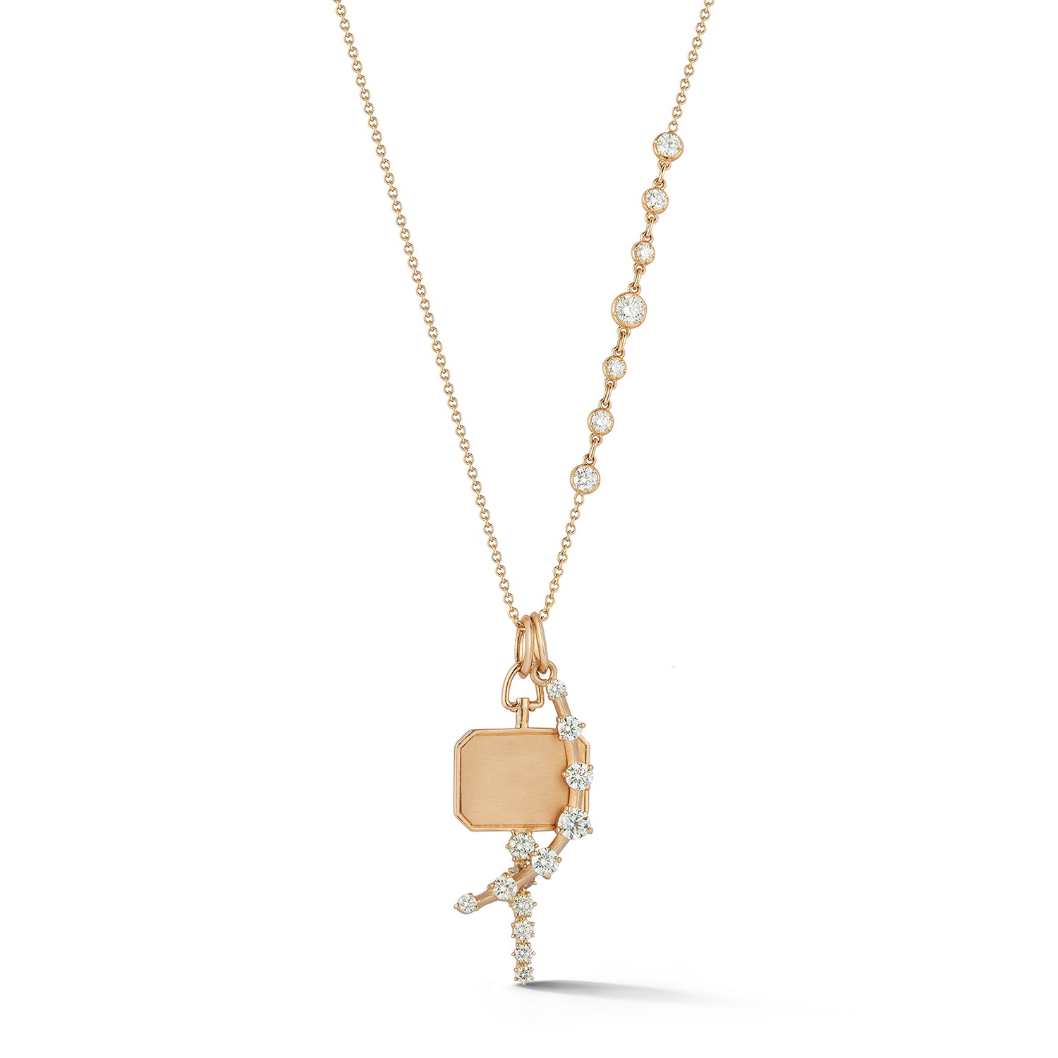 Single Station Key Charm Set in 18K Rose Gold