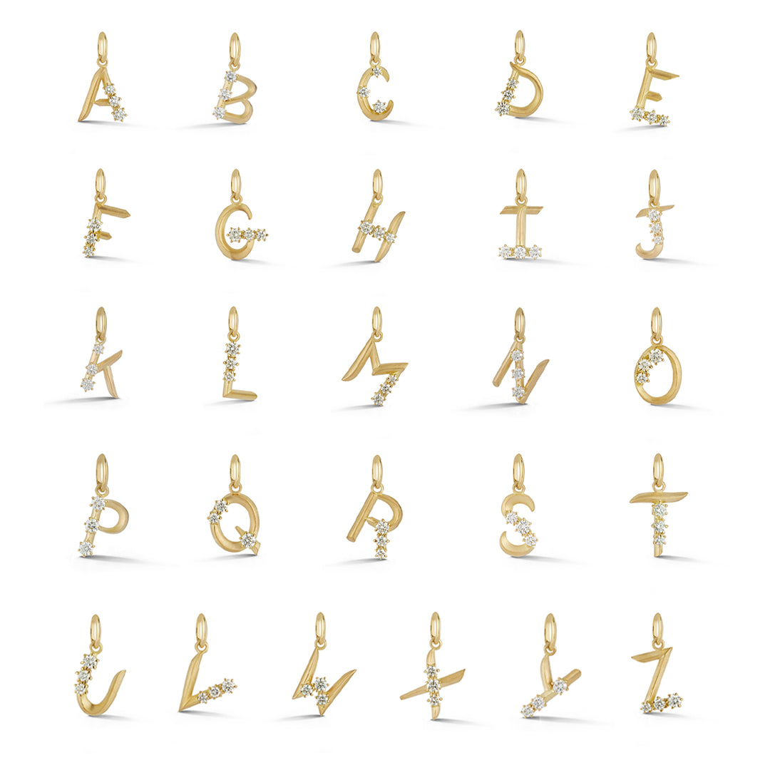 Letter Charms in 18K Yellow Gold
