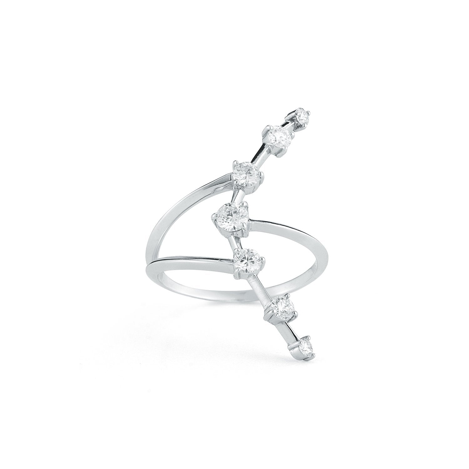Crescent Ring in 18K White Gold