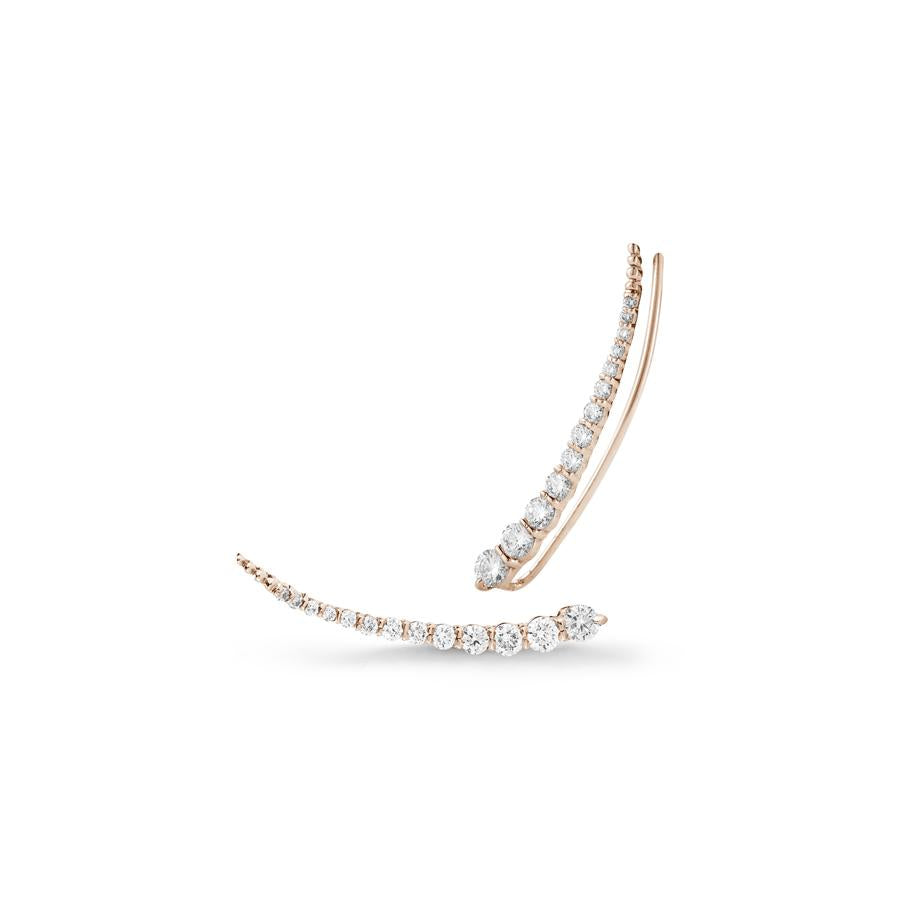 Luna Ear Climbers  in 18K Rose Gold