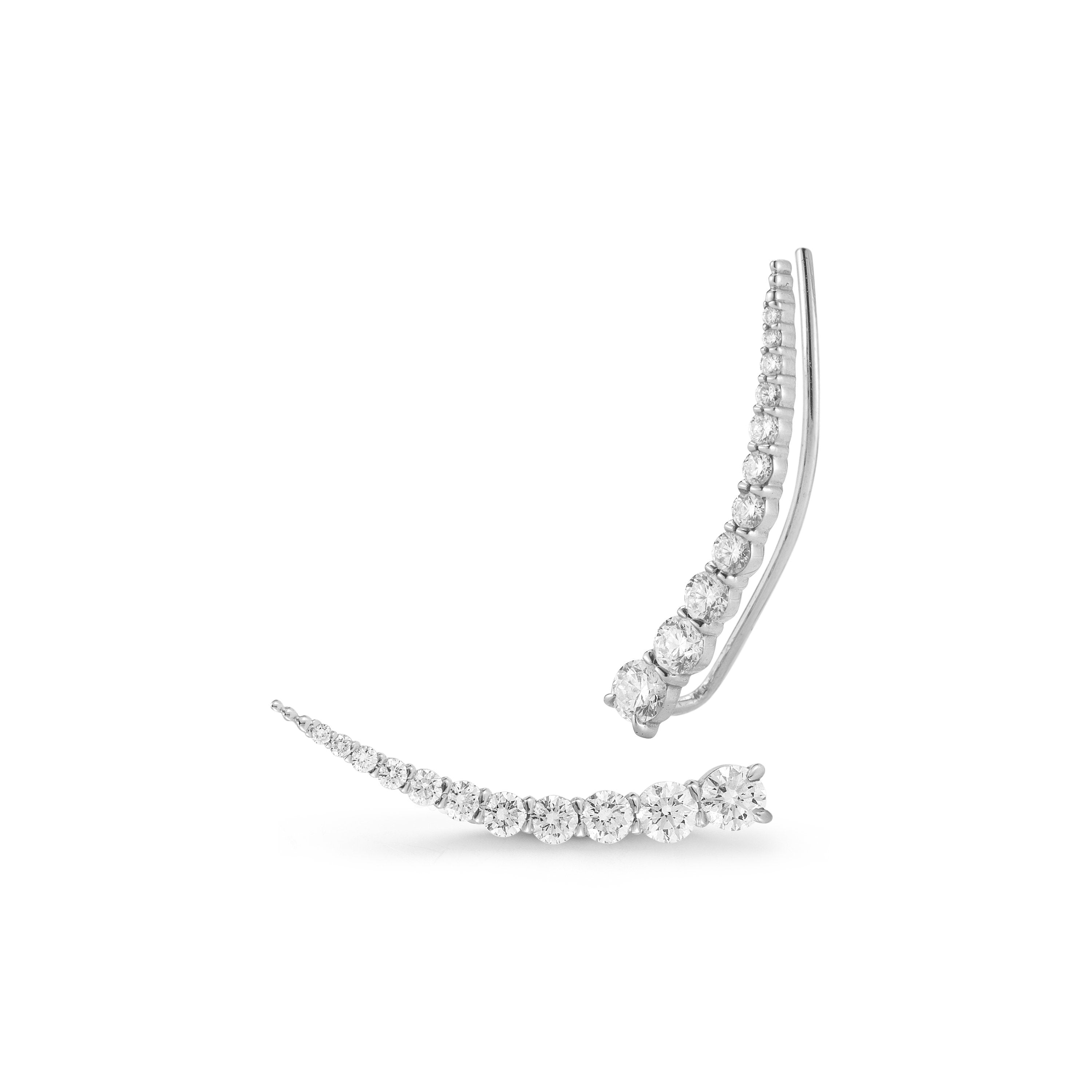 Large Luna Ear Climbers in 18K White Gold