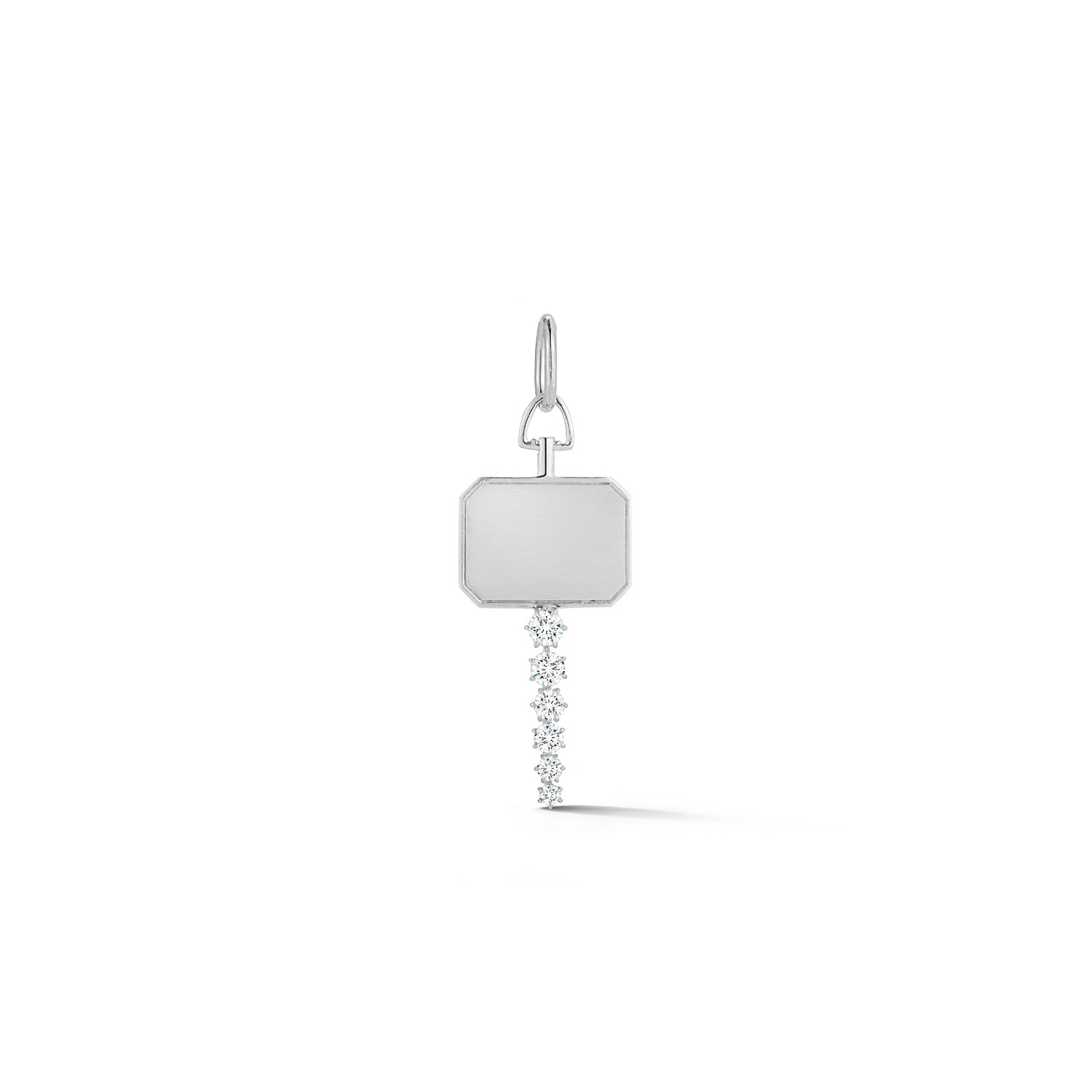 Catherine Key Charm in 18K White Gold