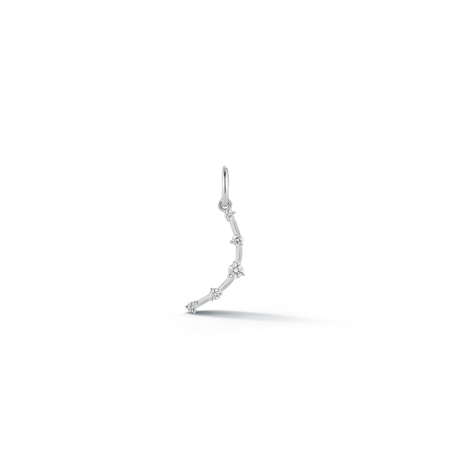 Mini Crescent Charm in 18K White Gold