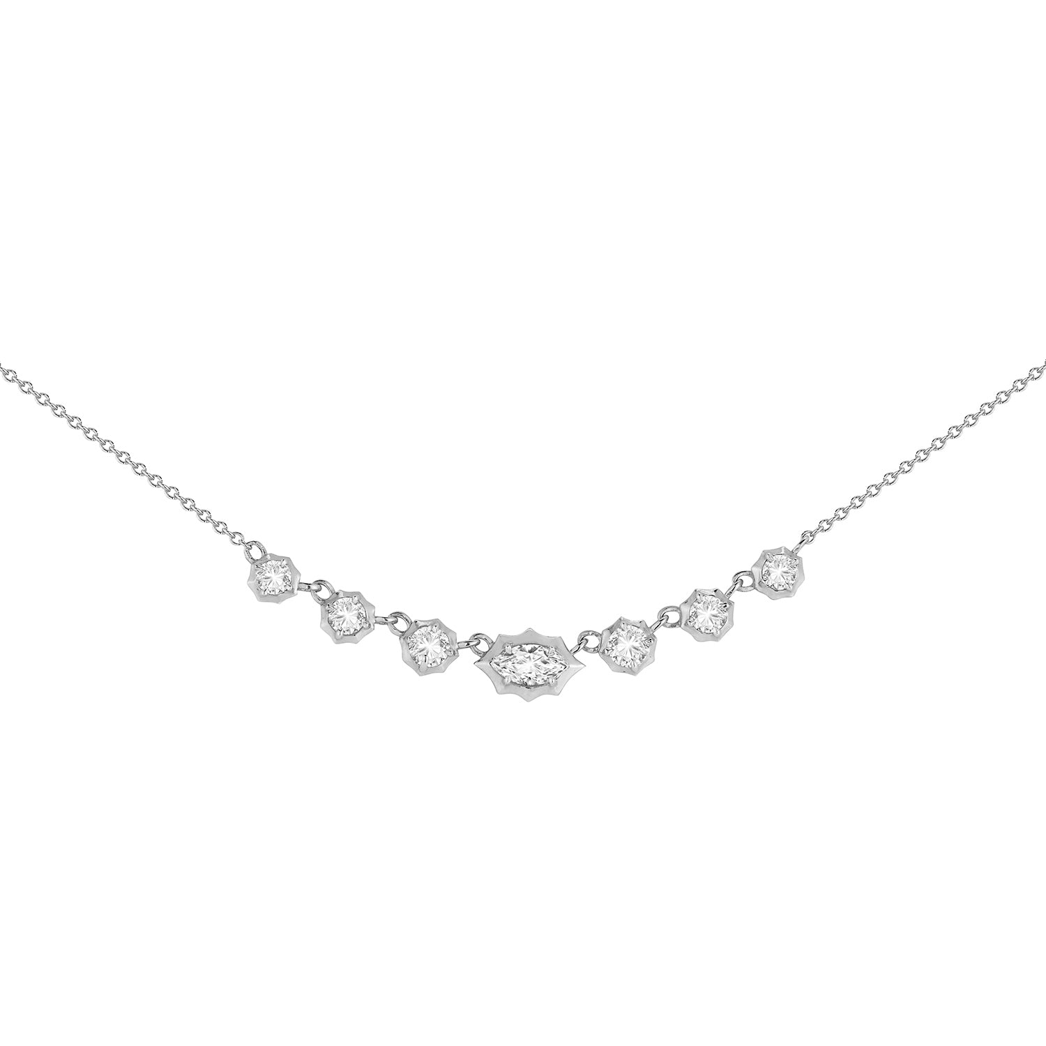 Small Maverick Necklace in 18K White Gold