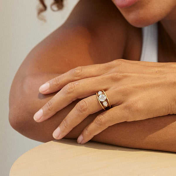Sadie Three Stone Ring – Jade Trau