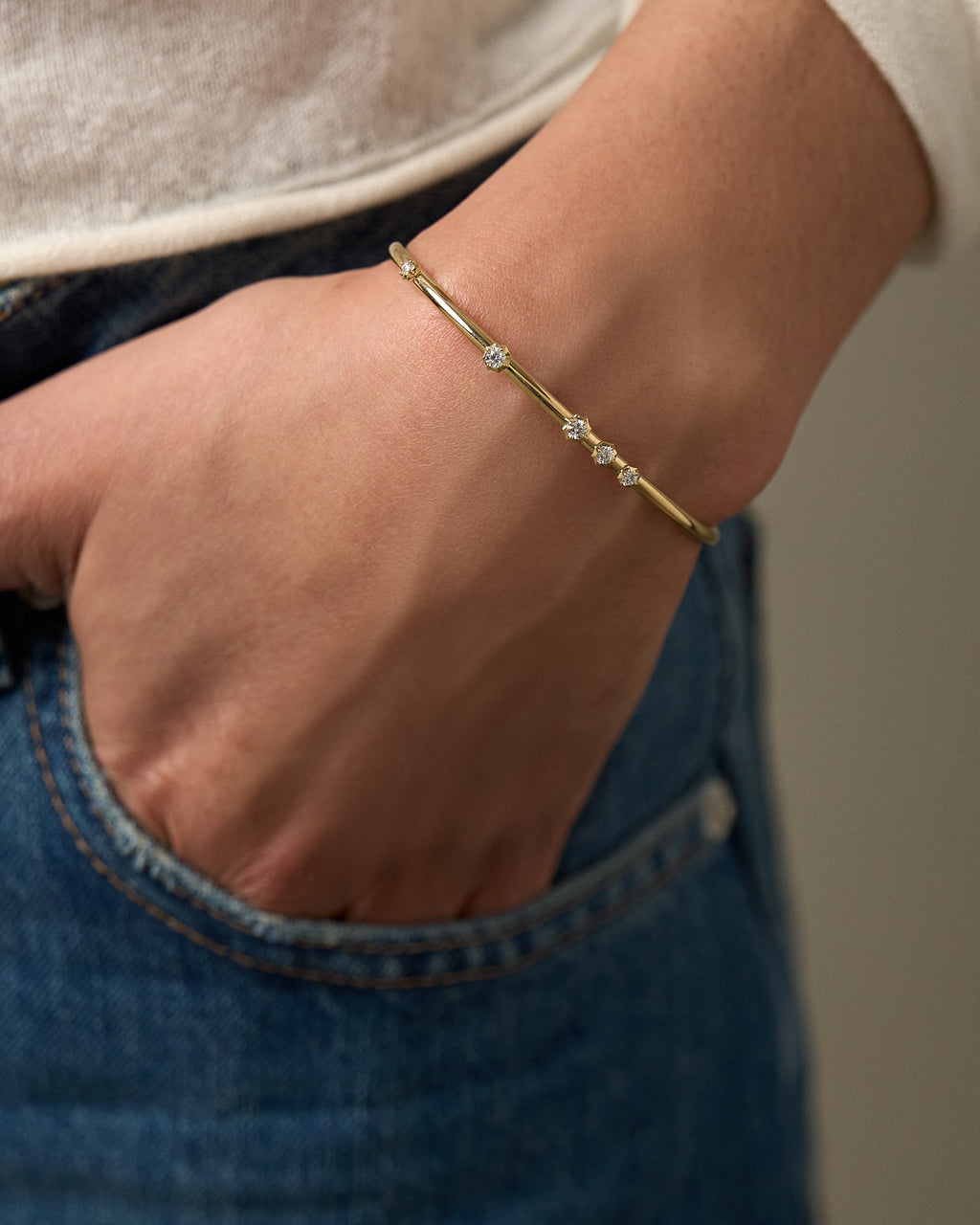 Constellation Diamond Plié Bangle – Jade Trau