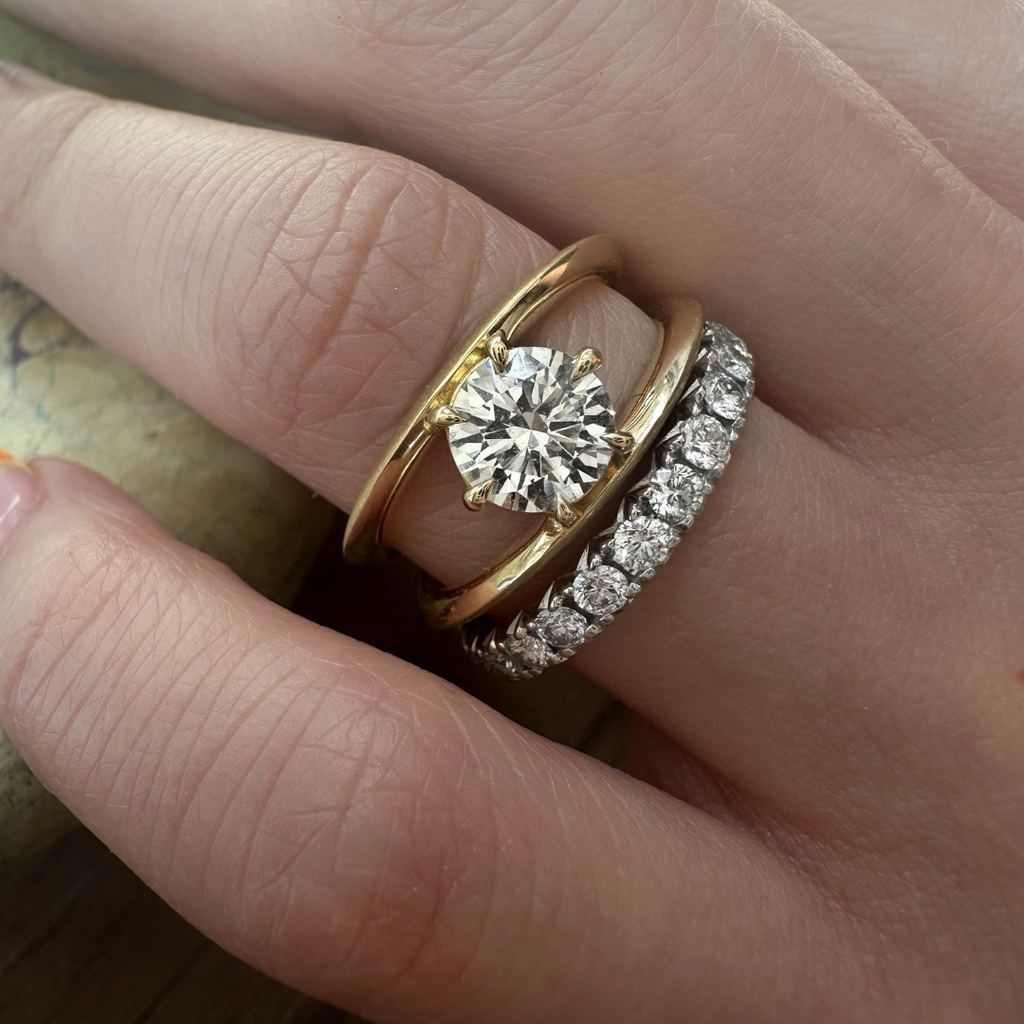 Sadie Solitaire Ring, Round Center