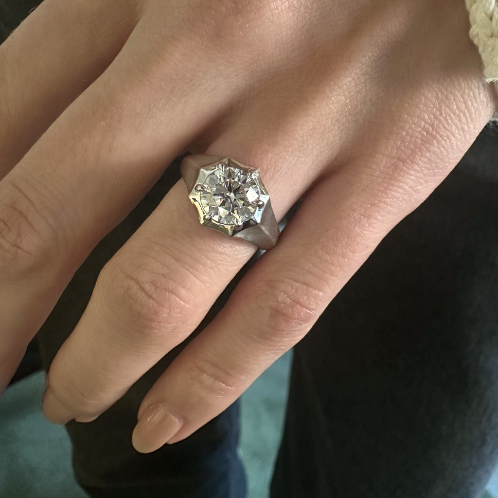 Pave Sloane Solitaire Ring (Setting Only)