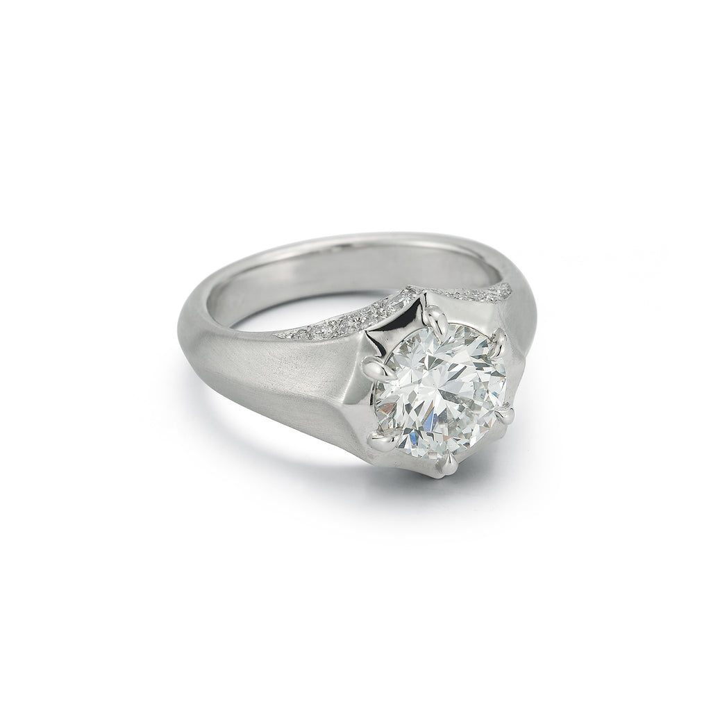 Pave Sloane Solitaire Ring (Setting Only)