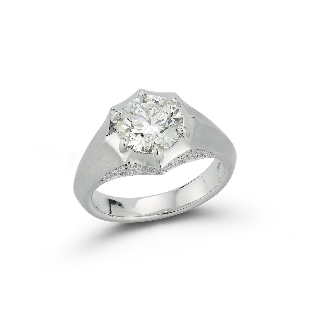 Pave Sloane Solitaire Ring (Setting Only)