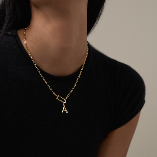 Petite Georgie Diamond Lock Necklace