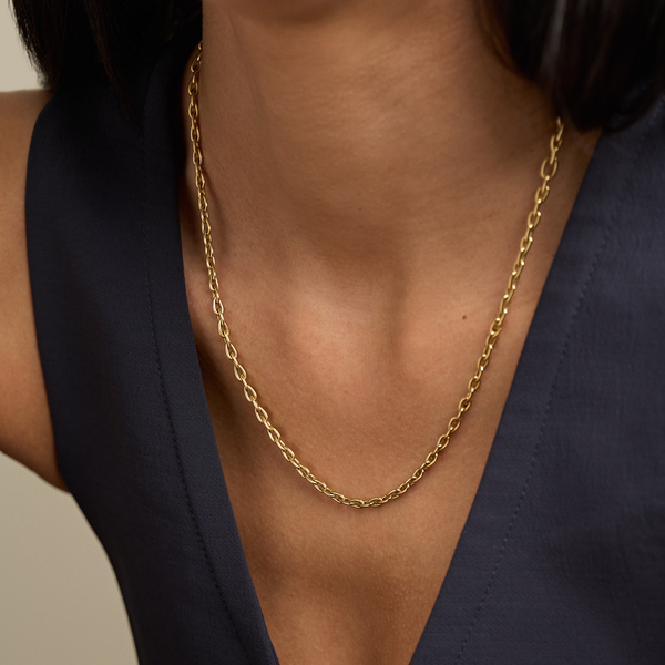 Pear Shaped Link Chain Necklace