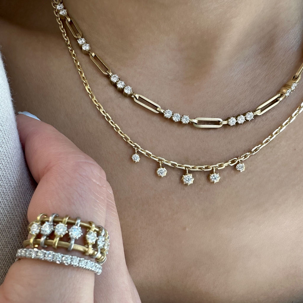 Small Sophisticate Hanging Diamond Necklace