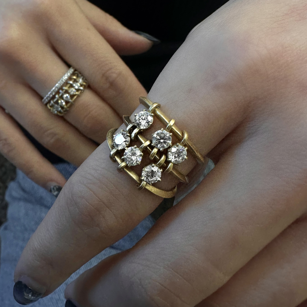 Penelope 3 Row Floating Diamond Ring