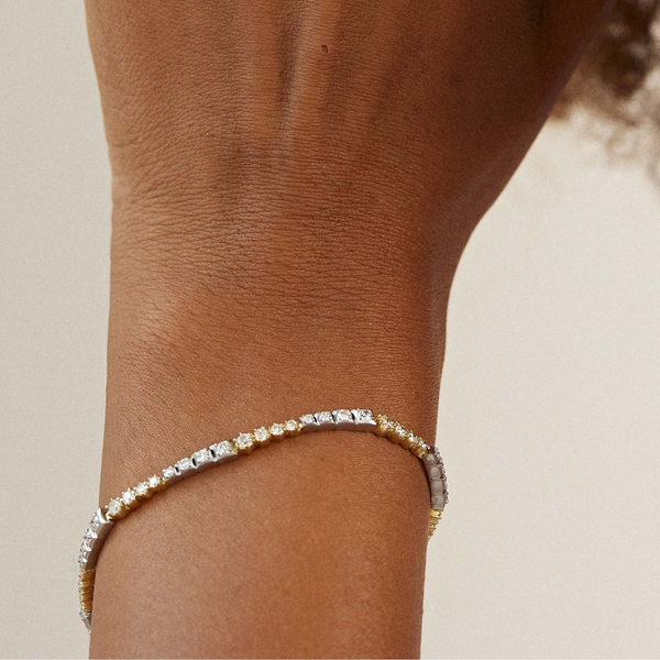 Harlow Two-Tone Diamond Tennis Bracelet