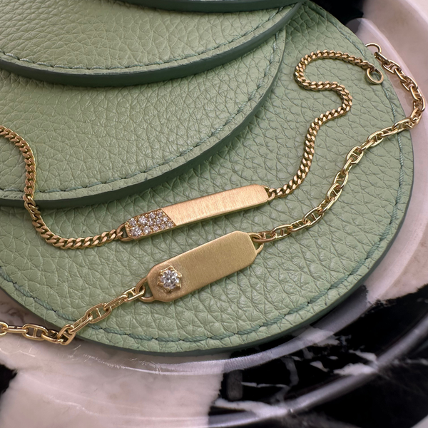 Typeset Charm Bracelet on Curb Chain, Archive Sale