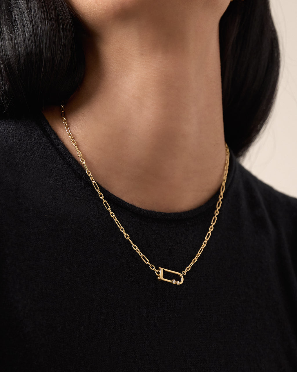 Petite Georgie Diamond Lock Necklace