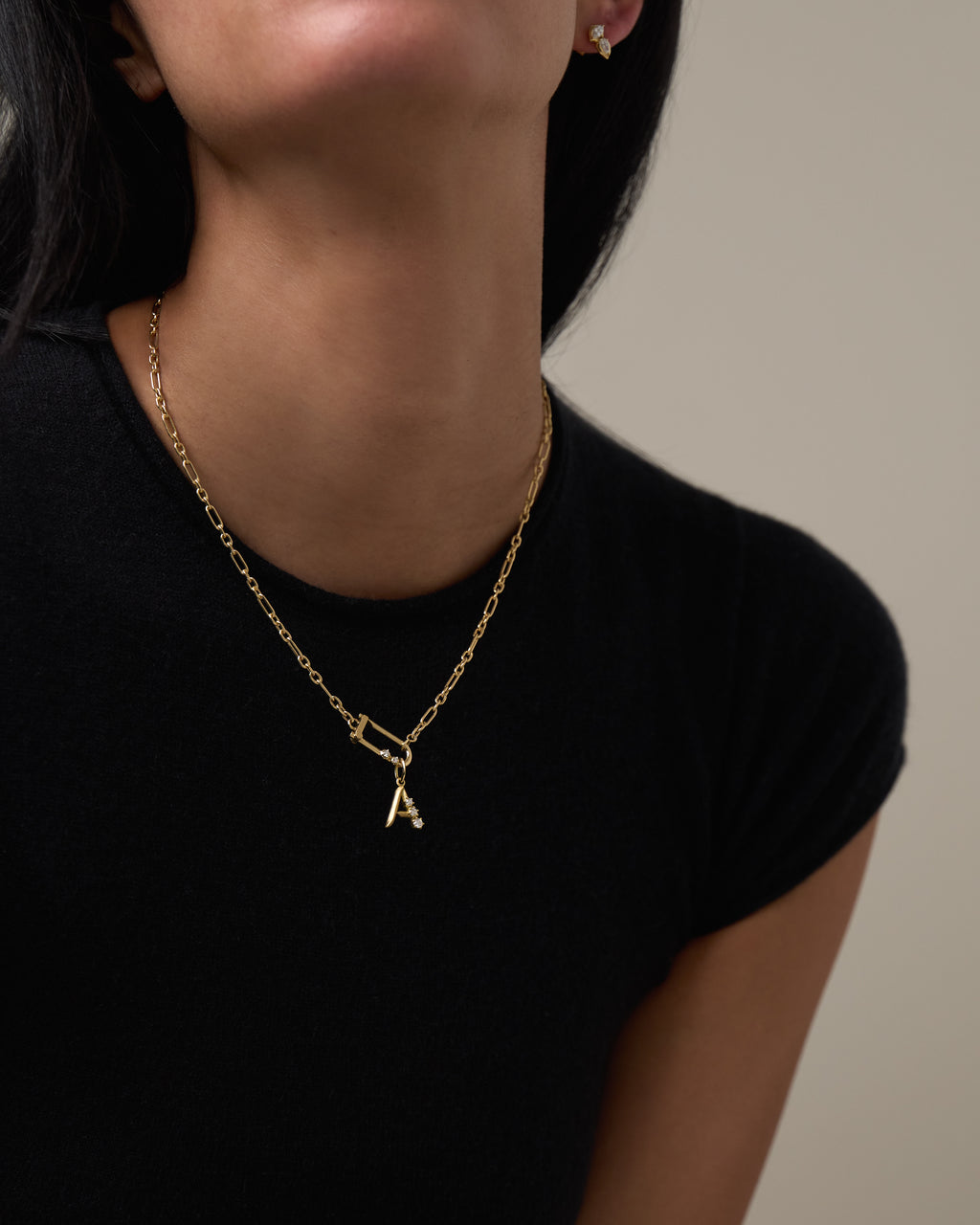 Petite Georgie Diamond Lock Necklace