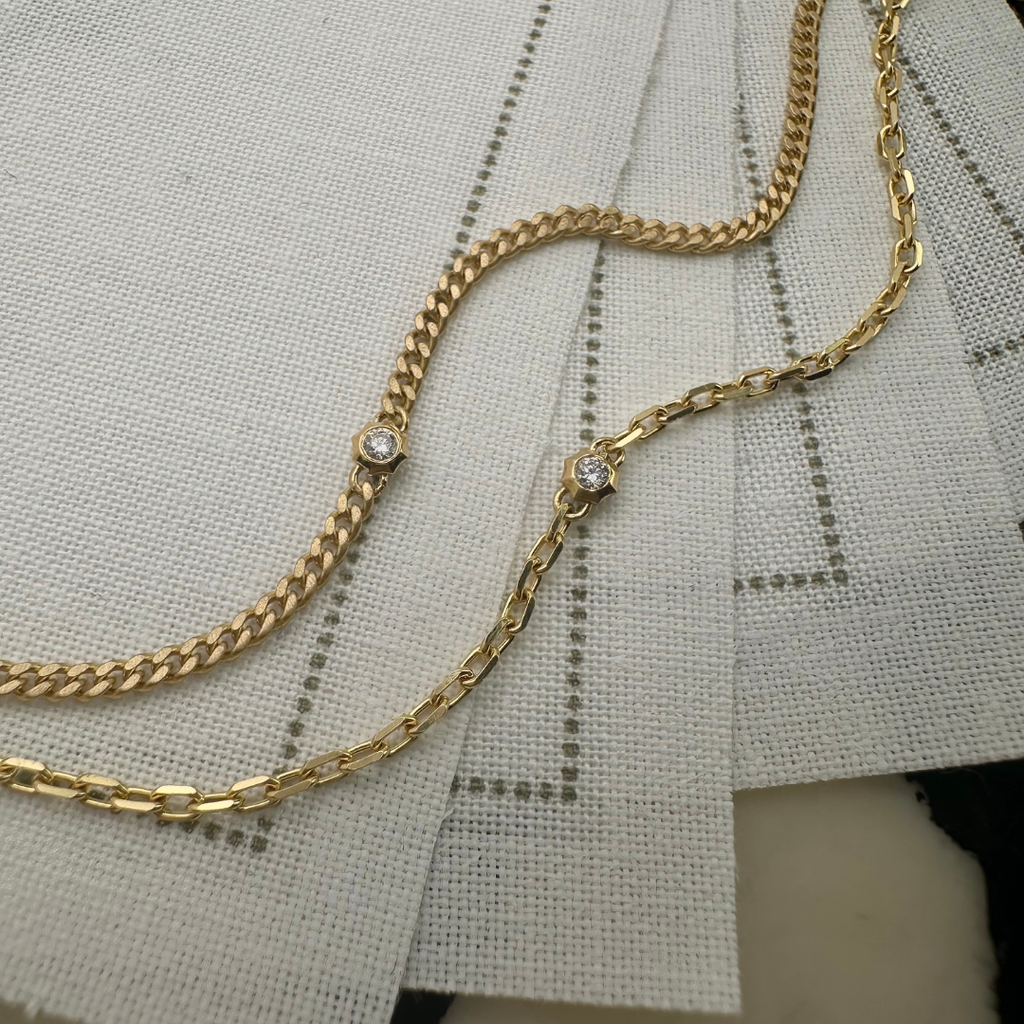 Mini Sophisticate Charm Bracelet on Rectangle Chain, Archive Sale