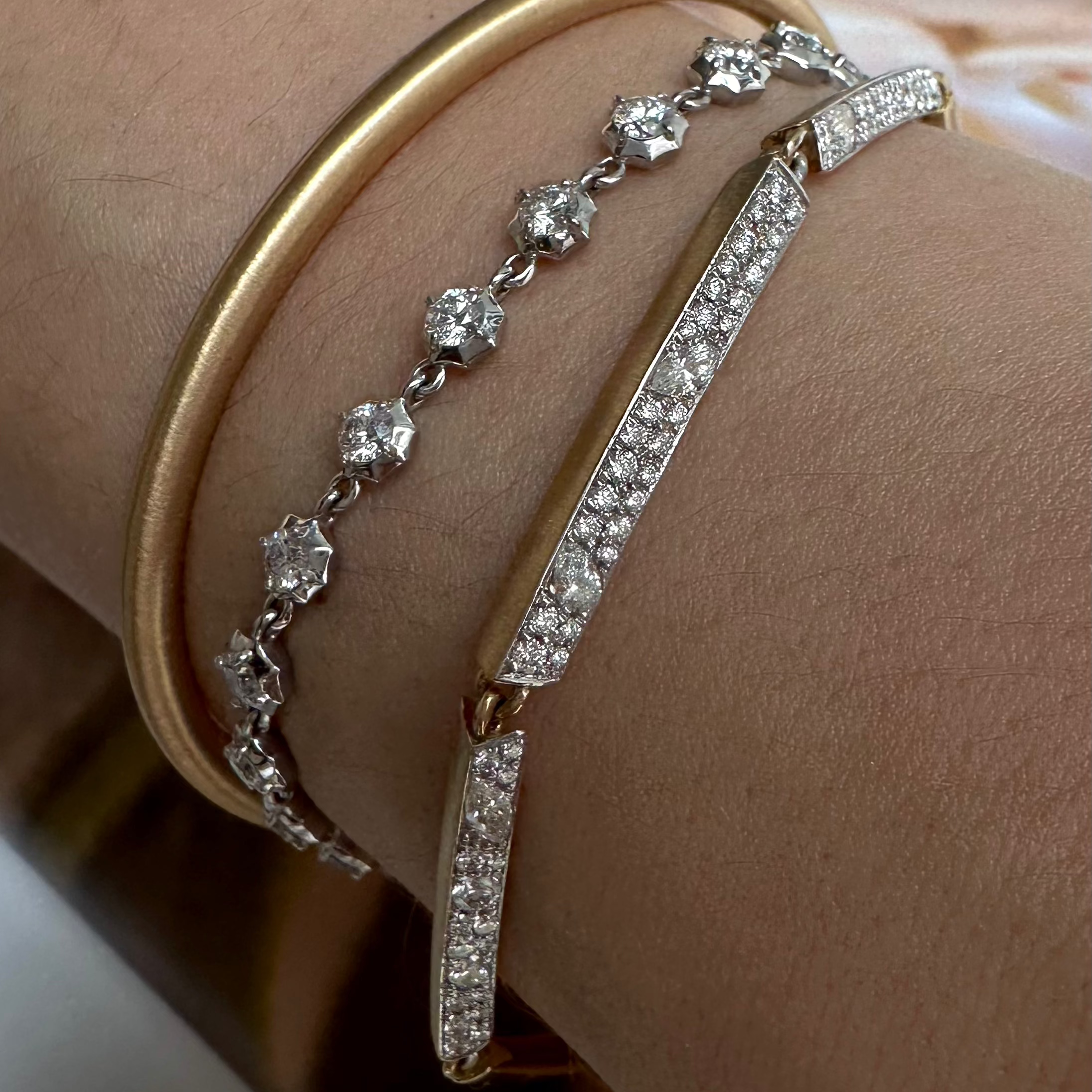 Frankie Half Diamond Station Bracelet