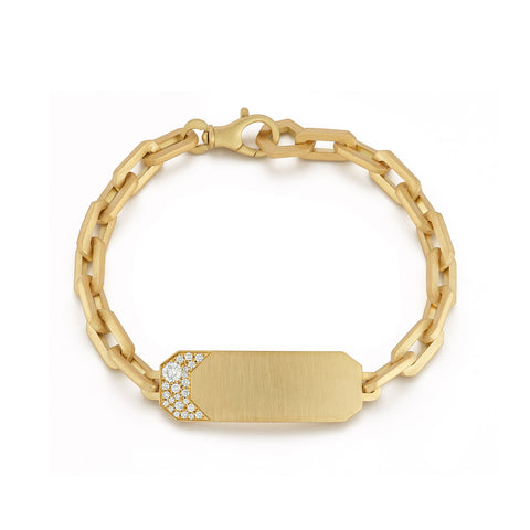 ID Bracelet in 18-Karat Gold with Diamonds – Jade Trau