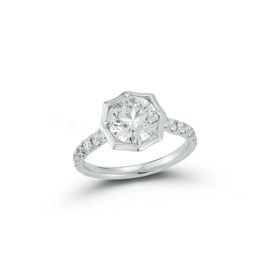 Pave Alchemy Solitaire Ring, Round Center