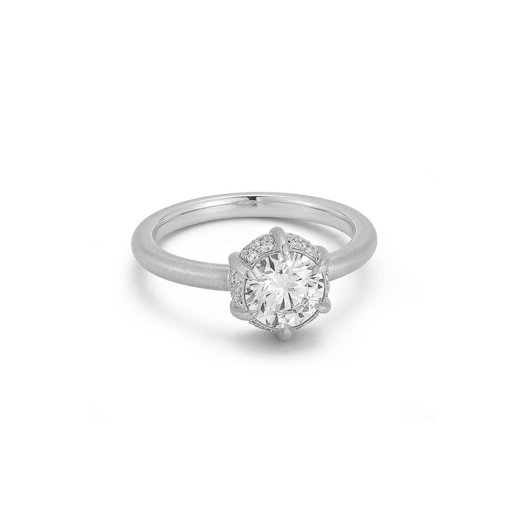 Scarlett Solitaire Ring, Round Center