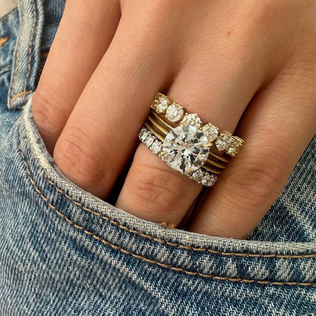 Jane 3-Row Round Solitaire Ring (2.50tcw)