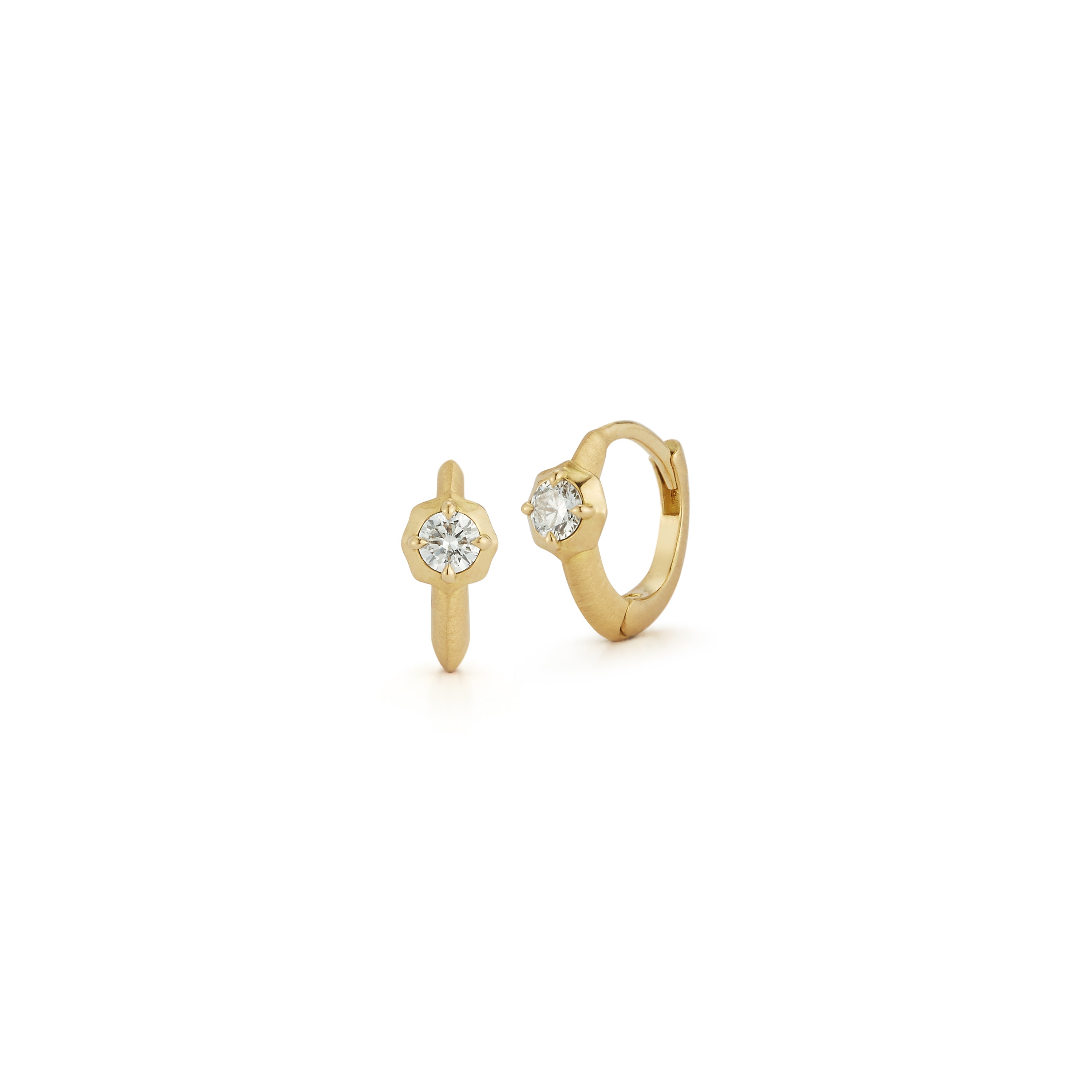 14K Gold Natural Yellow Sapphire Single Stone Earrings | Jewelpin