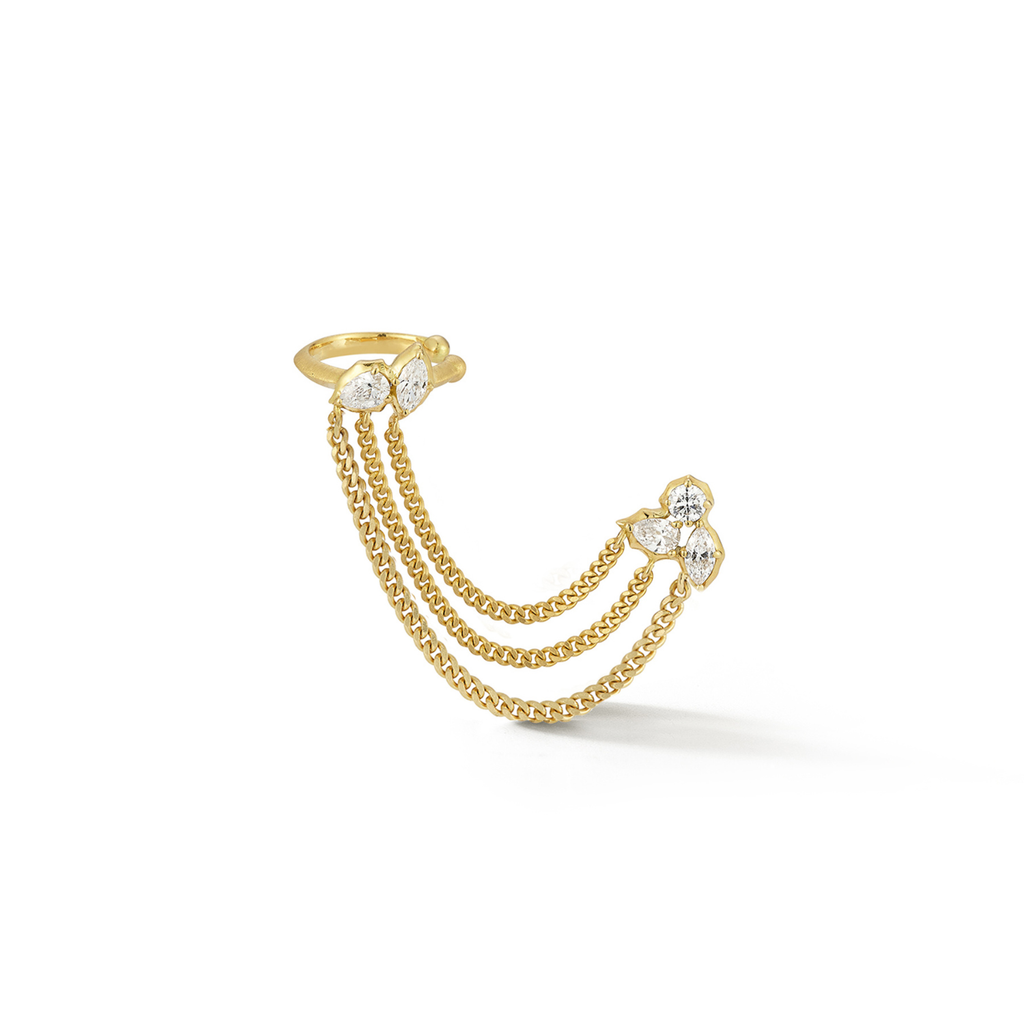 Posey Cuff Duo Chain Earrings