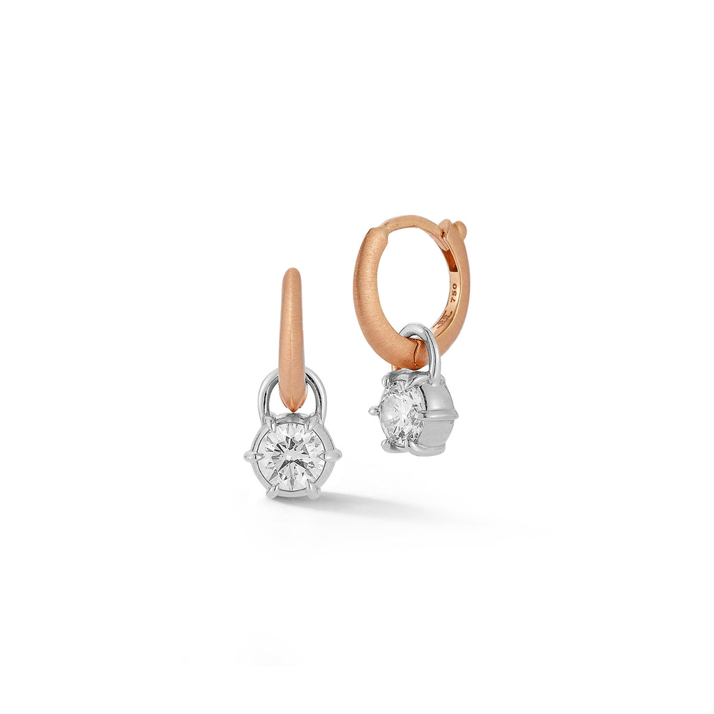 Petite Sienna Two Tone Huggie Drops