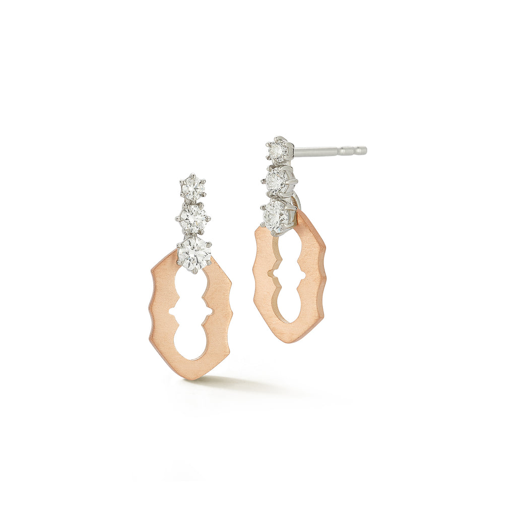 Sophia Two Tone 3-Stone Drops