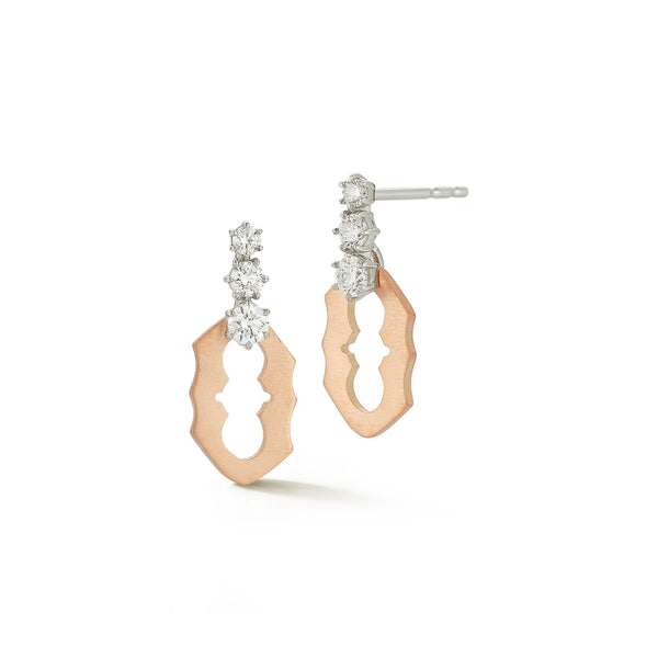 Sophia Two Tone 3-Stone Drops