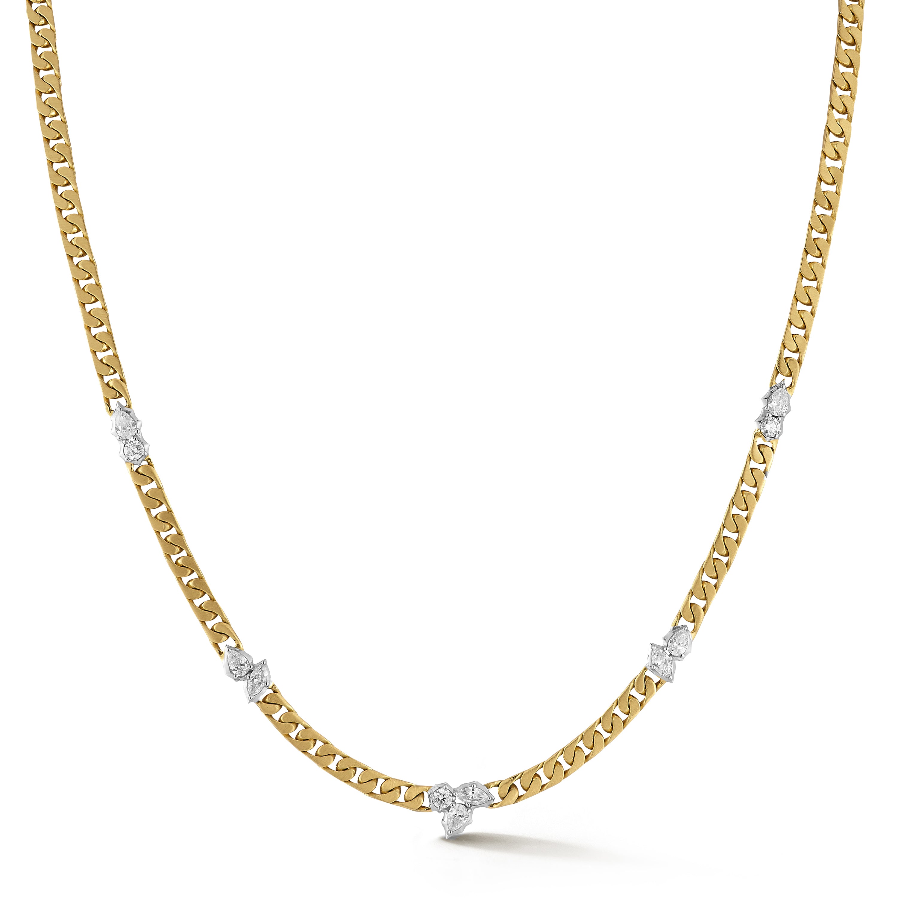 Posey Two-Tone 5-Station Curb Necklace