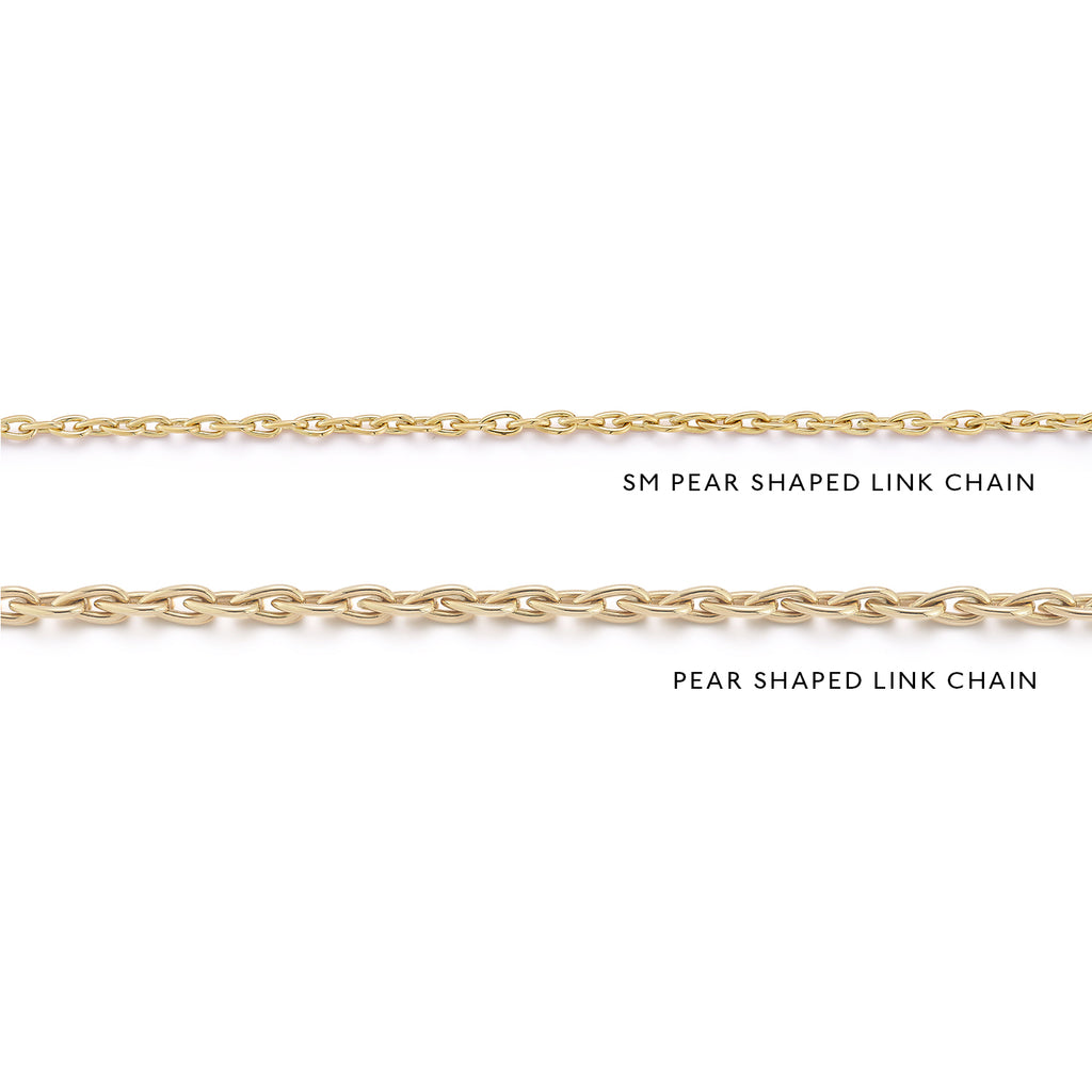 Small Pear Shaped Link Chain Necklace