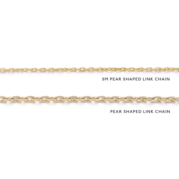 Small Pear Shaped Link Chain Necklace