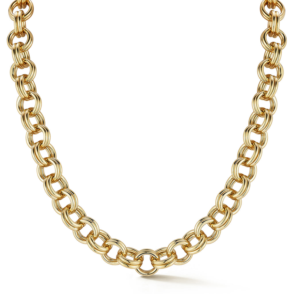 Mimi Double Round Choker Link Chain Necklace