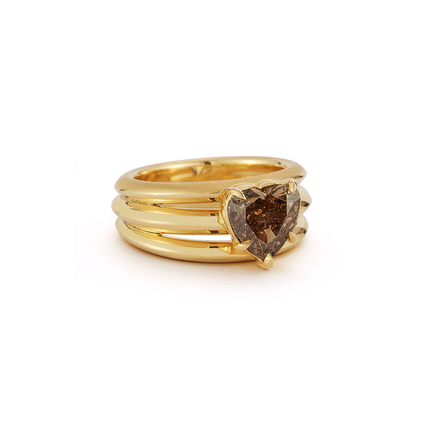 OOK Triple Frankie Heart Pinky Ring