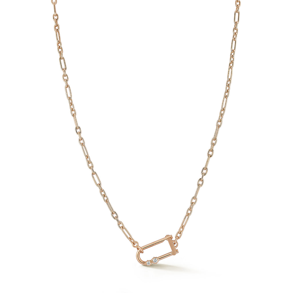 Petite Georgie Diamond Lock Necklace