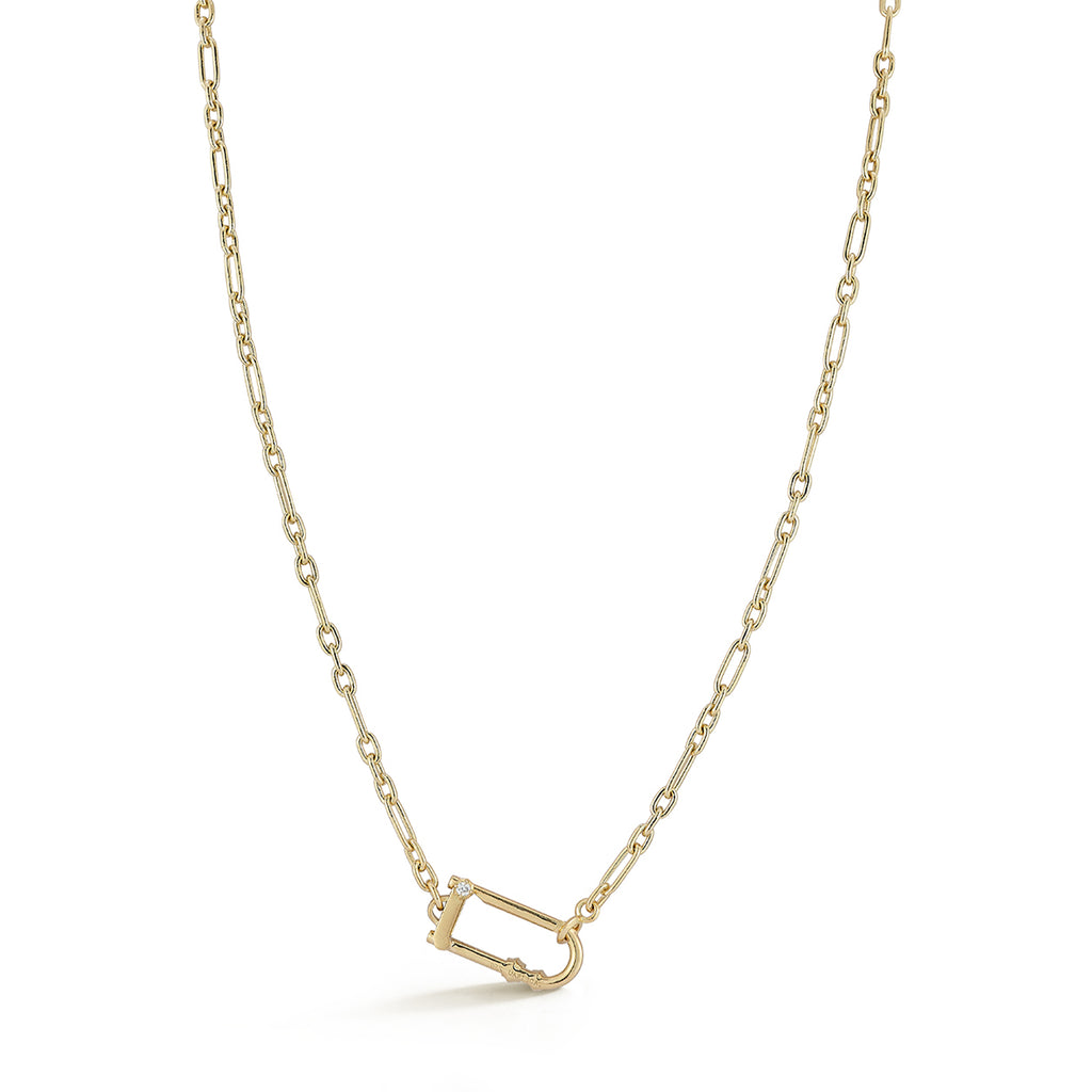 Petite Georgie Diamond Lock Necklace