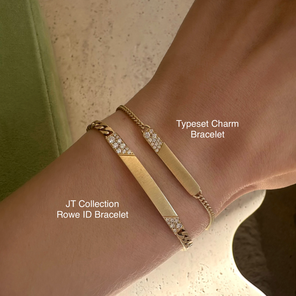 Typeset Charm Bracelet on Winona Chain, Archive Sale