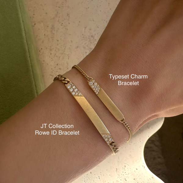 Typeset Charm Bracelet on Winona Chain, Archive Sale