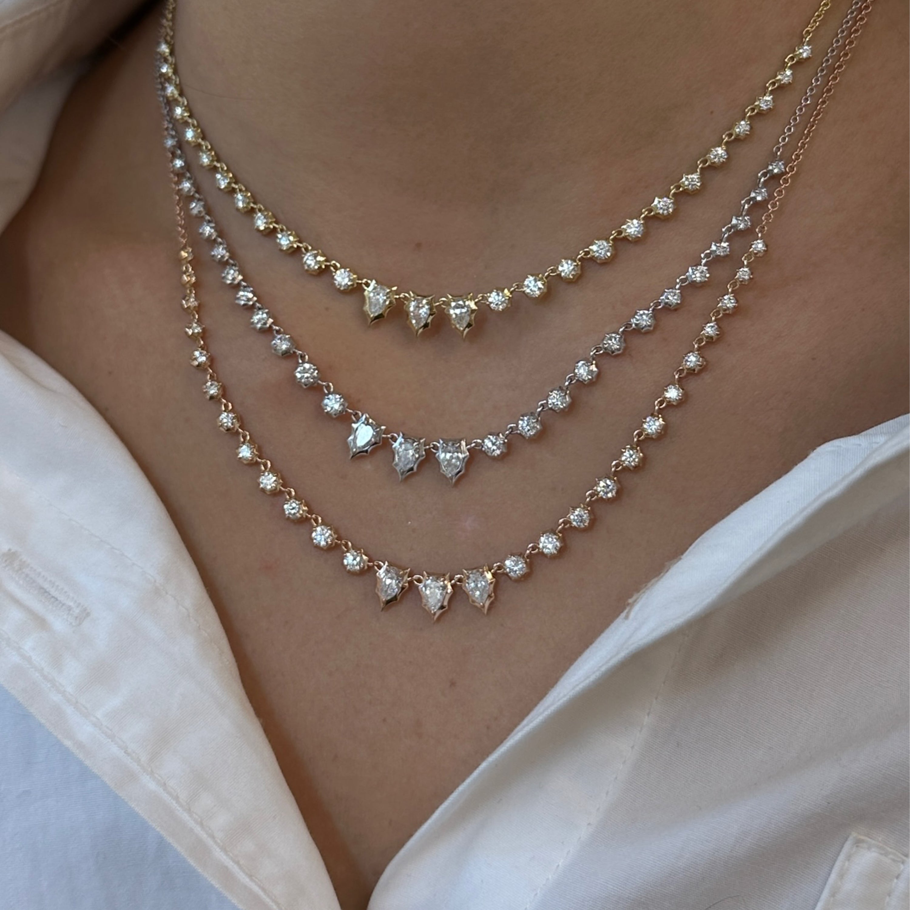 Riviera Line Necklace with Graduated Diamonds in Platinum - Kwiat