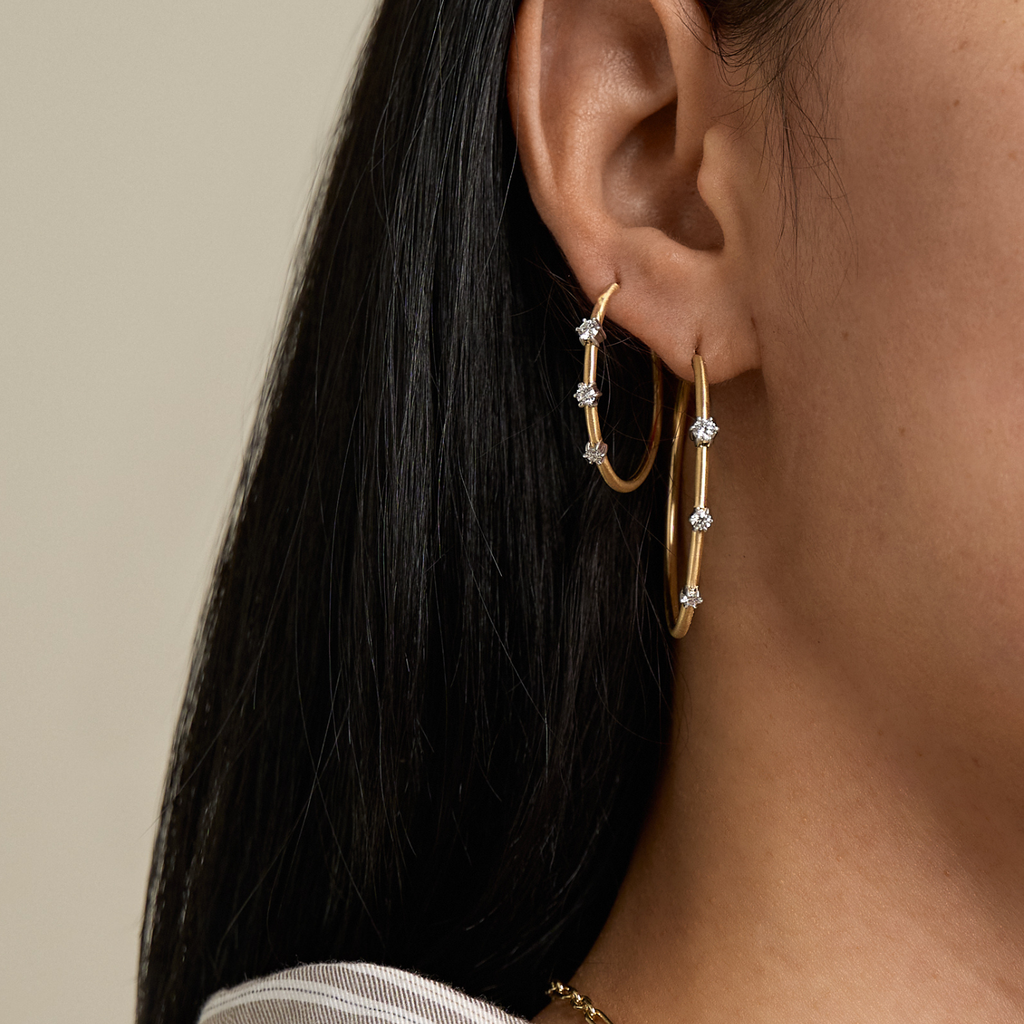 Two-Tone Small Penelope Plié Hoops